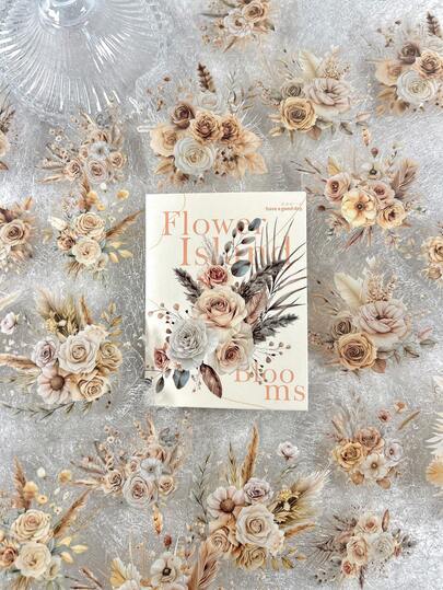 Pacote com 20 adesivos de flores douradas, decoração faça você mesmo para scrapbooking, planejador, álbum, revista, material escolar, volta às aulas