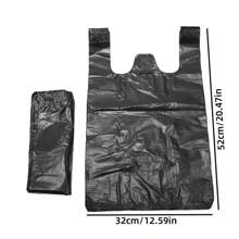 50pcs/100pcs Heavy Duty Black Garbage Bags, Disposable Handle-Tie Trash Bin Liners For Household Use, Use In The Kitchen, Summer Beach Party, Trash Storage, Organizer, Camping, Party, Room Decoration, Living Room, Bathroom, Kitchen Supplies