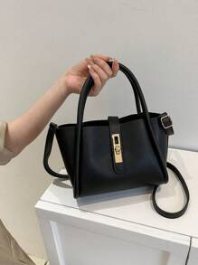 Nuevo bolso de madre de moda de mujer de unicolor de PU, versátil bolso bandolera con monedero pequeño