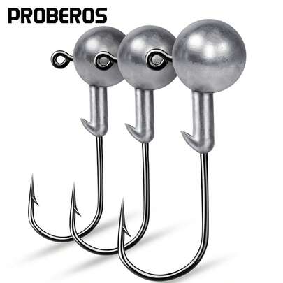 Lead Head Hooks, Sharp Natural Color Soft Bait Hooks, 1g-20g Soft Worm Hooks, Lure Hooks, Sea Bass Hooks