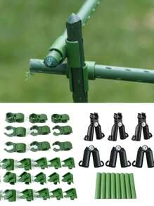 10pcs 11mm Plant Trellis Stake Clips For Fixed Frame Rod Greenhouse Film Bracket Sun Screen Rod Connector Climbing Pergola
