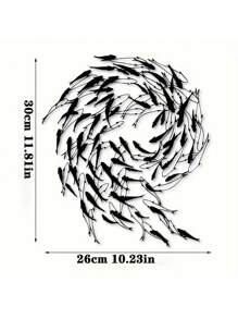 1 pièce Sculpture murale en métal décorative en forme de poisson - Décoration côtière contemporaine, thème animalier, sans électricité, ornement suspendu élégant