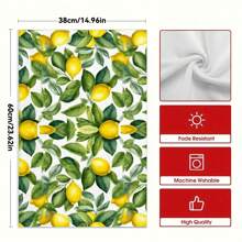 1pc/2pcs Modern Lemon Print Kitchen Towels, Soft & Absorbent Machine Washable Polyester Dishcloth, Perfect For Kitchen Decor, Cooking.Baking, Holiday Decor & Bathroomssentials, TableDecor, Kitchen Supplies, Home Decoration, New Home Bathroom Housewarming Gift, Kitchen Towels