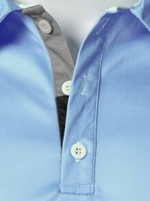 Ropa de hombre Camiseta polo de manga corta de verano con colores contrastantes, casual y de negocios, camisa polo con cuello para hombre, deportes y aire libre - tenis y golf