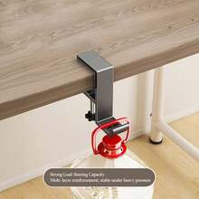 Gancho para colgar sin perforaciones, bolsa colgante lateral para escritorio de estudiante, artefacto, soportes para bolsosóvilesíbles, gancho de mesa multifuncional - Gris 1 - Ver 5