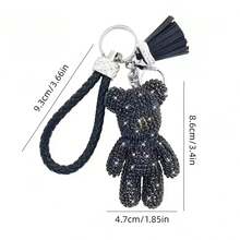 1 件可爱时尚满钻小熊钥匙扣男女情侣包包书包装饰车钥匙装饰 - 彩色 - 查看 7