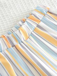 2件套女童休闲条纹背心和长裤套装，夏季 - 黃色 - 查看 6