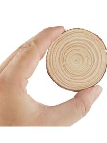 COSANSYS 120PCS Natural Wood Slices 5-6 Cm Unfinished Predrilled Log Discs Wooden Circles With Natural Jute Twine For DIY Crafts 2025 New Christmas Decorations Ornaments