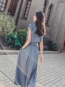 Women Midi Dresses - Blue - View 5