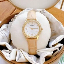 Orient Relógio Feminino Orient Quartz, FQC10006W0, Estilo Ladylike, Adequado para Uso Diário, Trabalho, Resistente à Água, Aço Inoxidável