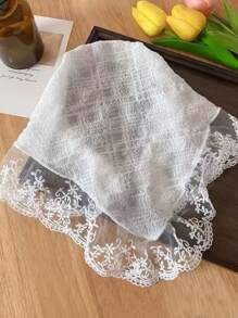 1 Peça Faixa de Cabelo/Lenço Versátil de Férias com Renda Floral para Mulheres, Turbante, Faixa de Suor, Faixa de Cabelo