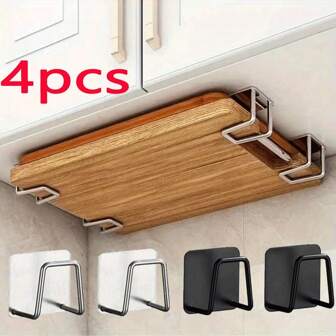 8 piezas Organizador de cocina de acero inoxidable con adhesivo, organizador de fregadero, soporte y escurridor de esponja sin perforación, ganchos de almacenamiento montados en la pared, adecuados para telas y accesorios