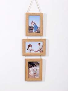1 件复古木质 6 英寸 2 合 1、3 合 1、4 合 1 创意多相框，可挂在墙上，适用于卧室、客厅、办公室 - 彩色 - 查看 25