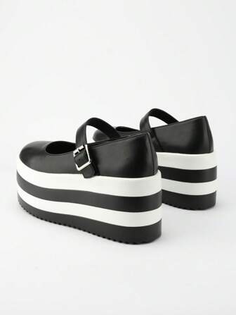 黑白玛丽珍鞋、斑马纹高台洛丽塔鞋、平底厚底女童鞋、朋克休闲平底鞋、可爱女童扣带休闲鞋