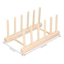 Teller Ständer, Holz Teller Ständer Halter Teller Organizer für Kabinettplatz Sparer Holz Geschirr Abtropfgestell vertikal Ablaufhalter Küchenregal Organizer für Teller, Töpfe, Deckel (5')