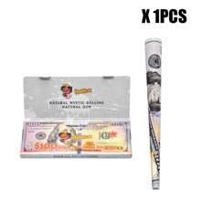 1/5/24 Books 110mm Extra Large Size Cigarette Rolling Papers + Filters, Dollar Pattern Design, 24 Papers + 24 Filters Per Booklet, Smoking Accessory Rolling Papers