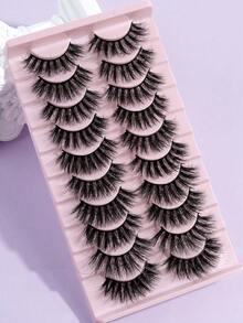 MAGEFY 10 对蓬松猫眼睫毛 6D 卷曲仿貂皮睫毛假睫毛看起来像延长睫毛浓密柔软卷曲假睫毛，戏剧性的凌乱貂皮睫毛纤长狐狸眼提升外观睫毛延长套装全睫毛条，延长和增加眼睛外角的体积美容化妆 - 濃密款 - 查看 8