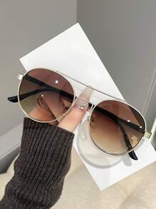 1 Stück unisex graue quadratische Doppelsteg Piloten Stil Modefassung, Strandaccessoire, Boho-Stil, Damenbekleidung & Geschäftskleidung Geschenk für Herbst/Winter