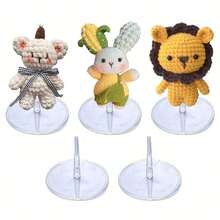 积极钩针展示架、亚克力娃娃底座钩针架、捆绑展示架、装饰钩针娃娃架，用于情绪小雕像/积极乌龟钩针/积极土豆钩针/积极泡菜钩针 - 透明 - 查看 2