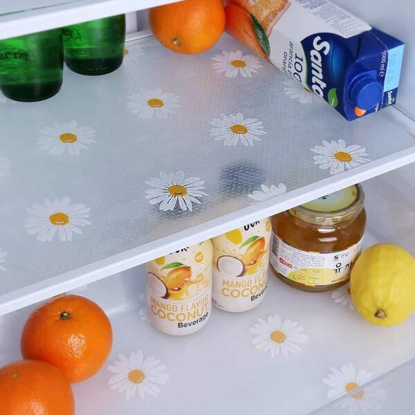 4pcs PEVA Household Waterproof Refrigerator Mat, Kitchen Oil-Proof Pad, Drawer & Cabinet Anti-Moisture Anti-Slip Heat-Resistant Coaster, Cupboard Dust-Proof Pad, 45*29cm