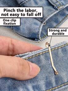 12Pcs New U-Shaped Jeans With Waist Clip, Waist Circumference Reduced, Tightening Tool, Nail Free, Adjustable, Fixed, Invisible Pin Waist Button Fixing Button - Multicolor - View 4