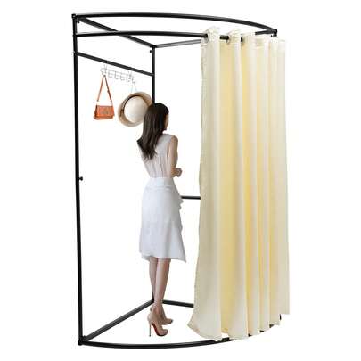 Rainaut Clothing Test Booth With Shade Curtain, Portable And Temporary Dressing Cabin For Privacy Protection, Simple Dressing Room, Dressing Room For Clothing Store, 100x100x200cm (Beige)Space Separation Tools Back To School Travel Essentials Room Decor,Home Decor,Bedroom Decor Storage Organization And Storage Puppy Keep Dress Shorts Phone Case Bikini Summer Dresses For Women Skirt Summer Dress Dresses Nails Jeans Tops White Dress Dresses For Women