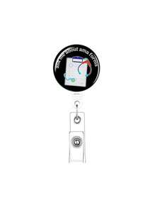 1pc Cute ID Badge Holder, Name Card Case, Retractable Key Chain Reel, Gift For Nurses And Doctors