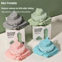 In Stock Silicone Collapsible Portable Water Bottle, Outdoor Sports Water Cup, Creative Gift Straw Cup