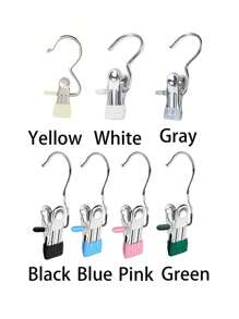 20Pcs/10Pcs/5Pcs Simple Stainless Steel Hook Clip, Multifunctional Single Hook Clip For Pants, Skirts, Drying Windproof Hook Clip, Household Space Saving Organizer For Bedroom, Closet, Wardrobe, Home, Dorm