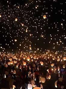 2/5/10/20/50pcs Chinese Lanterns To Release The Sky, Release The White Candle Paper Lanterns, Candle Lamps. Ideal For Family Gatherings, Commemorative Activities, Love Tokens, Weddings, Birthdays, Commemorations, Parties