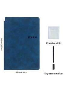 1pc A5 Reusable Whiteboard Notebook Leather Memo Free Whiteboard Pen Erasing Cloth Weekly Planner Portable Stylish Office Notebooks Back To School