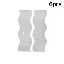 6 Simple Wave Acrylic Mirror Stickers, Size 4.72 Inches * 3.54 Inches For Wall Decoration They Are Self-Adhesive Mirror Stickers, Combined DIY Mirror Wall Stickers 3D Three-Dimensional Home Decoration Creative Self-Adhesive Trays, Suitable For Decorating The Center Of The Table Or Weddings Room Decor