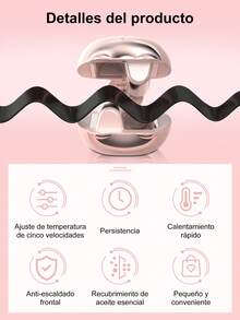 Rizador de huevo de 32 mm con forma de garra de gato, ondas de agua, calor rápido, rizador de pelo - Rosa - Ver 4