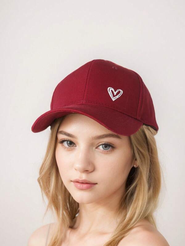 Minimalist Heart Line Design Versatile Cap, Practical