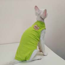 Lightweight Summer 4-Leg Breathable Fresh Sphynx Hairless Cat Clothes, Prevent Scratching Full Body Coverage