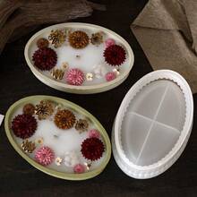 Molde de silicona ovalado con rayas, para hacer velas, cera, jabón, bombas de baño DIY - Blanco - Ver 1