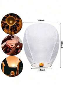 2/5/10/20/50pcs Chinese Lanterns To Release The Sky, Release The White Candle Paper Lanterns, Candle Lamps. Ideal For Family Gatherings, Commemorative Activities, Love Tokens, Weddings, Birthdays, Commemorations, Parties