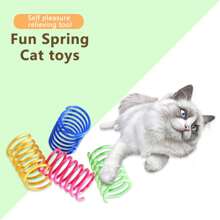 4pcs Colorful Plastic Spring Bouncing Cat Toys
