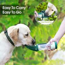 1pc Large Capacity Portable Pet Travel Water Bottle With Food Container, Outdoor Dog Walking Drinking Cup, Dog Water Bottle And Bowl Dispenser, Dog Supplies