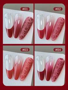 4-Colors Celestial Blossom Patting Glue Smudges Canned High Saturation Popular Semi-Solid Nail Polish Glue Nail Salon DIY - 彩色 - 查看 4