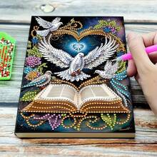 1pc 5D DIY Diamond Painting Notebook A5, Butterfly & Rose Pattern, Diamond Painting Notebook Set, Suitable For Handmade Creative Gift - Multicolor - View 20