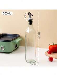 Botella dispensadora de líquidos de vidrio para la cocina, fácil de limpiar, no gotea, para salsa de soja/vinagre con boquilla ajustable para la mesa - transparente - Ver 16