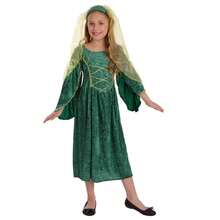 Morph Costumes Girls Tudor Queen Fancy Dress Costume - Elegant Medieval Dress-Up Outfit For Kids, Perfect For Historical Events And Dress-Up Fun - Green - View 1