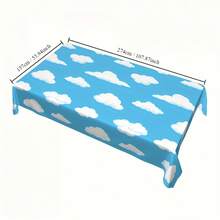 1Pack/4 Packs Blue Sky White Clouds Party Tablecloth Cartoon Story Birthday Party Supplies Disposable Table Cover 54 X 108 Inch For BoyGirl BabyShower Birthday Party Decoration - Blue - View 2