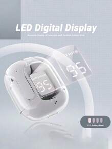 MEIYIXING DIGITAL TECHNOLOGY MEIYIXING Transparent TWS Wireless Earbuds, With LED Power Display Screen, Sports And Exercise In-Ear Headphones, Volume Control, Compatible With Smartphones, Capacitive Microphone, High-Quality Music, 200mAh Long Battery Life, Single-Play Duration Up To 2-5 Hours
