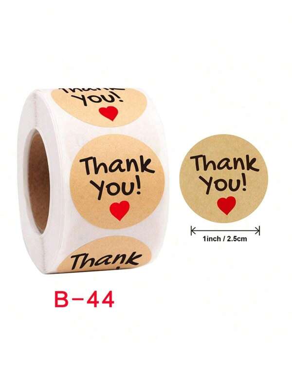 (Anniversaire du patron, promotion de réduction de prix importante pendant 1 jour) 500 pièces 1 pouce autocollants de remerciement étiquettes de joint en papier kraft fournitures pour petites entreprises autocollants faits à la main avec amour pour la décoration de cadeaux