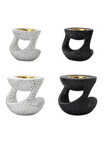 1 Stück Hand-Räuchergefäß aus Kunstharz, Schwarz/Weiß, Stil, Räucherstäbchenhalter im orientalischen Stil, für Zuhause, Schlafzimmer, Wohnzimmer, Büro, Hotel, Festival-Dekoration, Cut Out Rücken