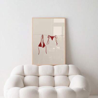 1pc, Khung trang trí, Tranh in vải bố trang trí, Áp phích vải bố - Tranh in nghệ thuật bikini đỏ cổ điển, Trang trí tường phòng ngủ và phòng khách theo phong cách mùa hè, Quà tặng trang trí nhà cổ điển hiện đại, Tranh nghệ thuật treo tường trong nhà, Trang trí hành lang nhà bếp, Lý tưởng cho chủ đề mùa xuân và mùa hè, Nghệ thuật treo tường phòng ngủ | Thiết kế bikini cổ điển | Trang trí tường nghệ thuật, Trang trí chủ đề bãi biển