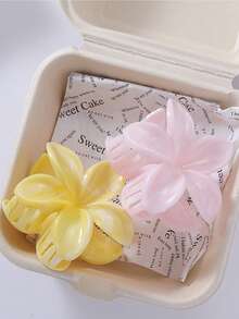 2 件亚克力渐变大花朵设计发夹，简约优雅发髻夹，精致女士发饰，适合日常佩戴和度假发夹发夹发夹发夹秋冬爪夹 - 彩色 - 查看 5