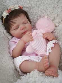 Brastoy Original Realistic Reborn Baby Doll 48cm Silicone Accessory Kit Clothes Set Pacifier Bottle And Plush Toy - 彩色 - 查看 8